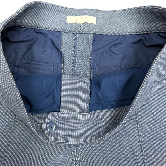 LOFT Women's EUC Pintuck Flare Leg Pants Blue/White Micro-Dot | Size 12 - Picture 7 of 9